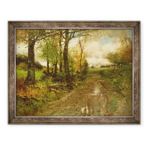 Tablou inramat - John Francis Murphy - Drumul prin padure, 70 x 90 cm