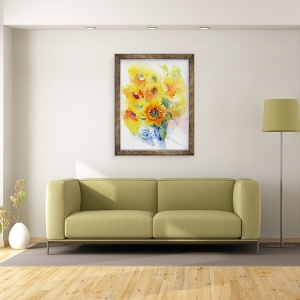 Tablou inramat - John Keeling - Floarea-soarelui in vaza, 70 x 90 cm - Img 2