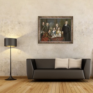 Tablou inramat - John Smibert - Grupul Bermudelor, Dean Berkeley si anturajul sau, 1728, 60 x 80 cm - Img 2