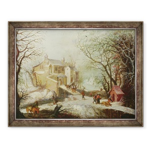 Tablou inramat - Joos Momper The Younger - Peisaj iarna, 70 x 90 cm