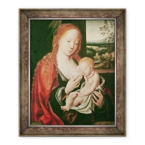 Tablou inramat - Joos van Cleve - Fecioara si Copilul Dormit, 50 x 60 cm