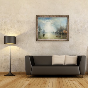Tablou inramat - Joseph Mallord William Turner - Keelmen Heaving in carbuni de lumina lunii, 60 x 80 cm - Img 2