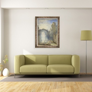 Tablou inramat - Joseph Mallord William Turner - Melrose Abbey, 70 x 90 cm - Img 2