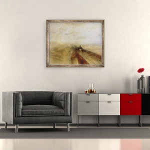 Tablou inramat - Joseph Mallord William Turner - Ploaie abur si viteza, Marea Cailor Ferate Western, 70 x 85 cm - Img 2