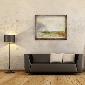 Tablou inramat - Joseph Mallord William Turner - Stormy Sea Breaking pe un mal, 60 x 80 cm - Img 2