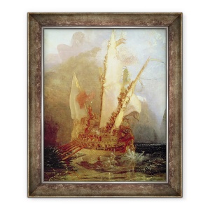 Tablou inramat - Joseph Mallord William Turner - Ulise batjocorea Polyphemus, detaliu al navei, 70 x 85 cm