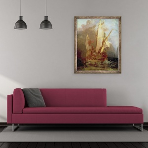 Tablou inramat - Joseph Mallord William Turner - Ulise batjocorea Polyphemus, detaliu al navei, 70 x 85 cm - Img 2