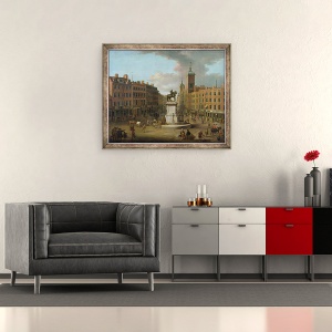 Tablou inramat - Joseph Nickolls - O vedere a Charing Cross si Northumberland House, 70 x 85 cm - Img 2