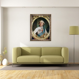 Tablou inramat - Joseph Siffred Duplessis - Medalion Portret De Ludovic al XVI-lea 1754-93 1775, 60 x 80 cm - Img 2