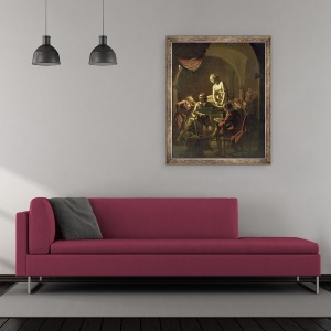 Tablou inramat - Joseph Wright of Derby - O Academie de Lamplight, 70 x 85 cm - Img 2