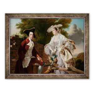 Tablou inramat - Joseph Wright - Portret De Peter Perez Burdett si Prima Sa Sotie Hannah, 60 x 80 cm