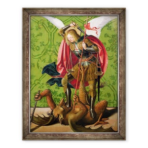 Tablou inramat - Josse Lieferinxe - Sfantul Mihail uciderea dragonului, 70 x 90 cm