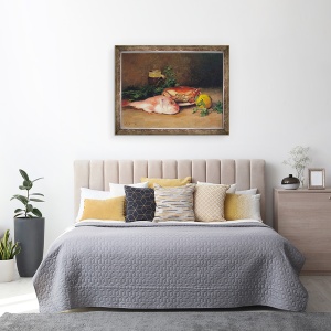 Tablou inramat - Jules Ernest Renoux - Crab si Chiftelul rosu, 70 x 90 cm - Img 3