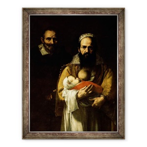 Tablou inramat - Jusepe de Ribera - Femeia cu barba care alapteaza, 70 x 90 cm
