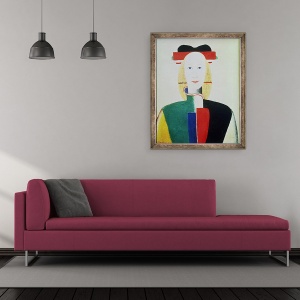 Tablou inramat - Kazimir Severinovich Malevich - Fata cu palarie, 70 x 85 cm - Img 2