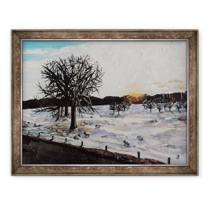 Tablou inramat - Kirstie Adamson - Amurg de iarna - Chatsworth Estate, 70 x 90 cm