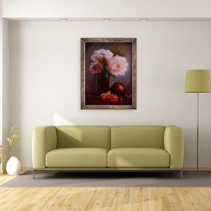 Tablou inramat - Lee Campbell - Roz & auriu, 60 x 80 cm - Img 2