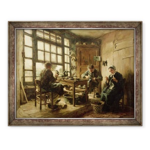 Tablou inramat - Leon Augustin Lhermitte - Cizmarii, 70 x 90 cm