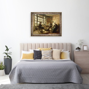 Tablou inramat - Leon Augustin Lhermitte - Cizmarii, 70 x 90 cm - Img 3