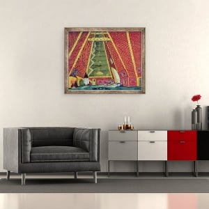 Tablou inramat - Leon Bakst - Set de design pentru Thamar, 50 x 60 cm - Img 2