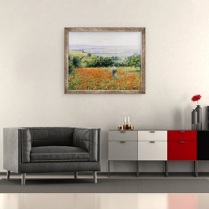 Tablou inramat - Leon Giran-Max - Femeie intr-un camp de mac, 50 x 60 cm - Img 2
