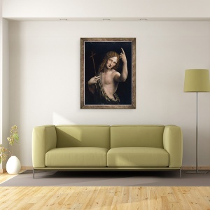 Tablou inramat - Leonardo da Vinci - Sfantul Ioan Botezatorul, 70 x 90 cm - Img 2