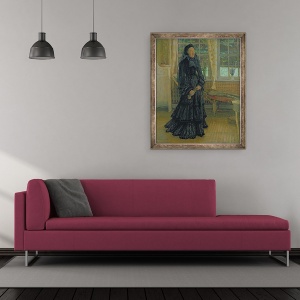 Tablou inramat - Leopold Karl Walter von Kalckreuth - Marie Zacharias 1828-1907 Zi ploioase, 50 x 60 cm - Img 2