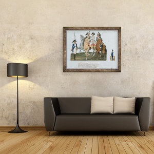 Tablou inramat - Lesueur Brothers - Napoleon Bonaparte 1769-1821 si Santinela Varsoviana, 60 x 80 cm - Img 2