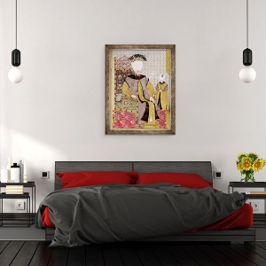 Tablou inramat - Levni - Sultan Ahmet III 1673-1736 si mostenitorul tronului, 70 x 90 cm - Img 3