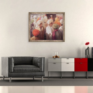 Tablou inramat - Lincoln Seligman - La intrarea templului, 50 x 60 cm - Img 2