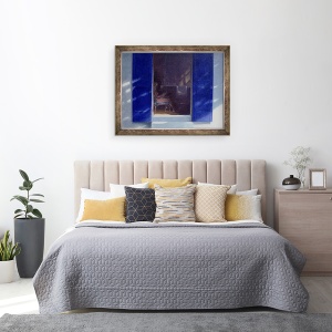 Tablou inramat - Lincoln Seligman - Obloane albastre, 70 x 90 cm - Img 3