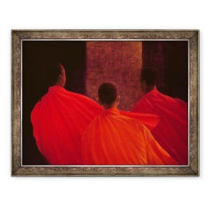 Tablou inramat - Lincoln Seligman - Patru calugari, 60 x 80 cm