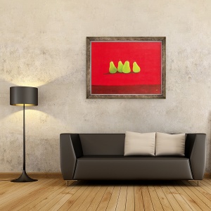 Tablou inramat - Lincoln Seligman - Pere pe panza rosie, 60 x 80 cm - Img 2