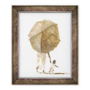 Tablou inramat - Lincoln Seligman - Umbrela & Copil 1, 50 x 60 cm