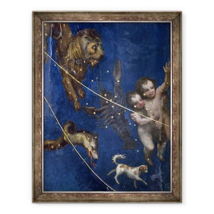 Tablou inramat - Lorenzo Costa the Younger - Semne ale zodiacului, detaliu din tavanul Sala dello Zodiaco, 60 x 80 cm