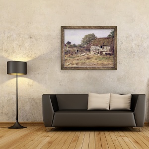 Tablou inramat - Louis Gurlitt - O ferma in Suedia, 60 x 80 cm - Img 2