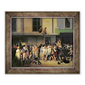 Tablou inramat - Louis Leopold Boilly - Intrarea in Teatrul de lAmbgu-Comique inainte de un spectacol gratuit, 50 x 60 cm