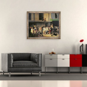 Tablou inramat - Louis Leopold Boilly - Intrarea in Teatrul de lAmbgu-Comique inainte de un spectacol gratuit, 50 x 60 cm - Img 2