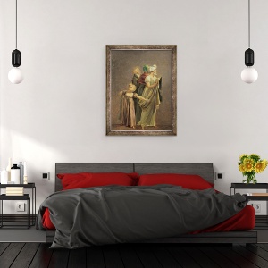 Tablou inramat - Louis Leopold Boilly - Studiu pentru membrii publicului la Expozitia Conconsacrarea imparatului Napoleon de Jacques Louis David in Marele Salon al Luvru, 70 x 90 cm - Img 3