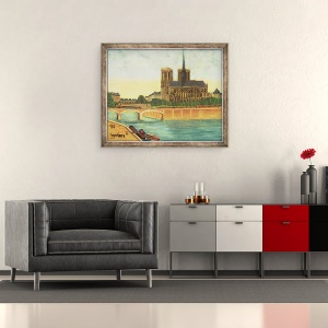 Tablou inramat - Louis Vivin - Notre-Dame vedere a absidei c.1933, 50 x 60 cm - Img 2