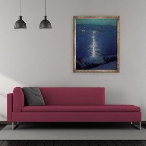 Tablou inramat - Lowell Birge Harrison - Lumina lunii pe rau, 70 x 85 cm - Img 2