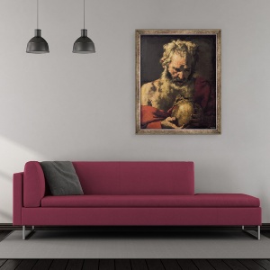 Tablou inramat - Luca Giordano - St. Jerome, 50 x 60 cm - Img 2