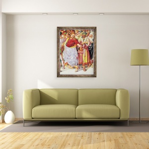 Tablou inramat - Luca Signorelli - Detaliu al Predicarii Anticristului, din Capela Madonnei di San Brizio, 60 x 80 cm - Img 2