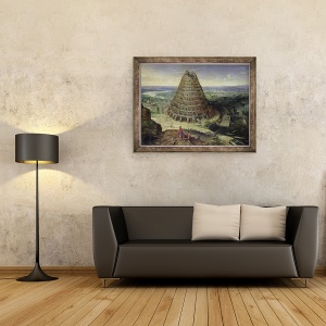 Tablou inramat - Lucas van Valckenborch - Turnul Babel, 60 x 80 cm - Img 2