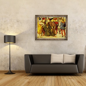 Tablou inramat - Marco Zoppo - Fragment dintr-un panou Cassone impuscaturi in corpul tatalui, 70 x 90 cm - Img 2