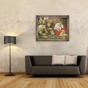 Tablou inramat - Marinus van Reymerswaele - Camatarul si sotia sa, 60 x 80 cm - Img 2