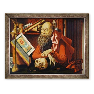 Tablou inramat - Marinus van Reymerswaele - Sfantul Jerome in oratoriul sau, 60 x 80 cm