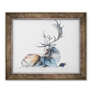 Tablou inramat - Mark Adlington - Buck si Pasare, 50 x 60 cm