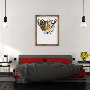 Tablou inramat - Mark Adlington - Cub galben, 2019, 60 x 80 cm - Img 3