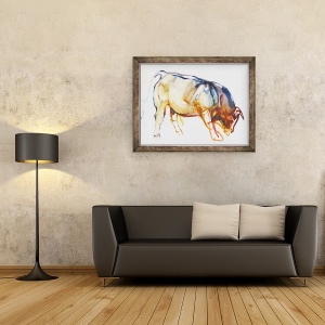Tablou inramat - Mark Adlington - Little Bull, 2010, 70 x 90 cm - Img 2